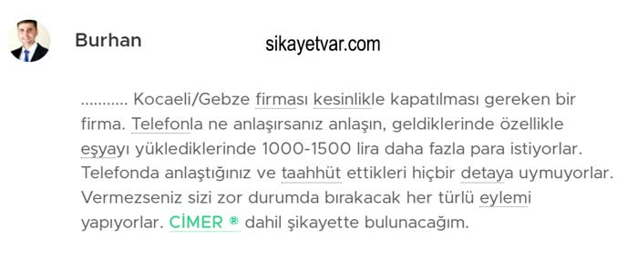 Kocaeli evden eve nakliyat yorumları